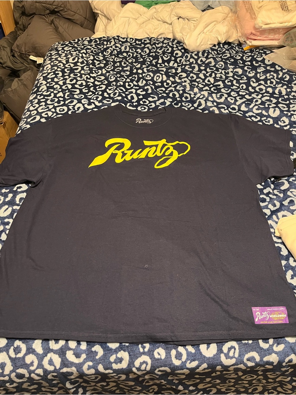 Men’s Navy T-Shirt with Yellow Logo